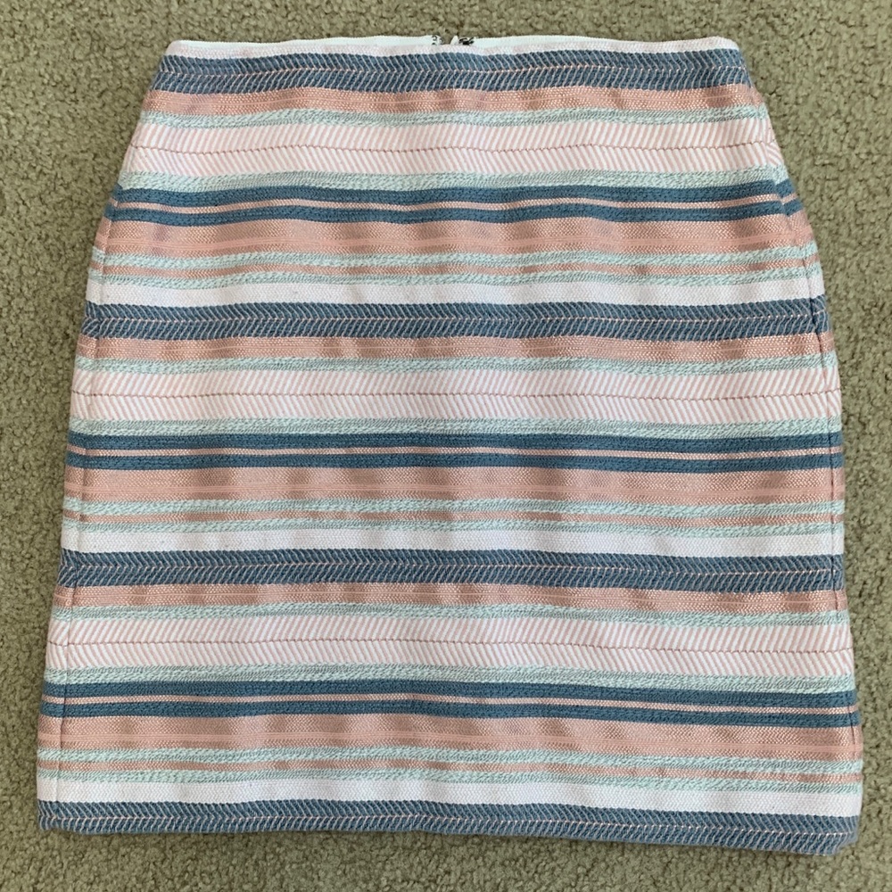 Loft Pink and Blue Pencil Skirt